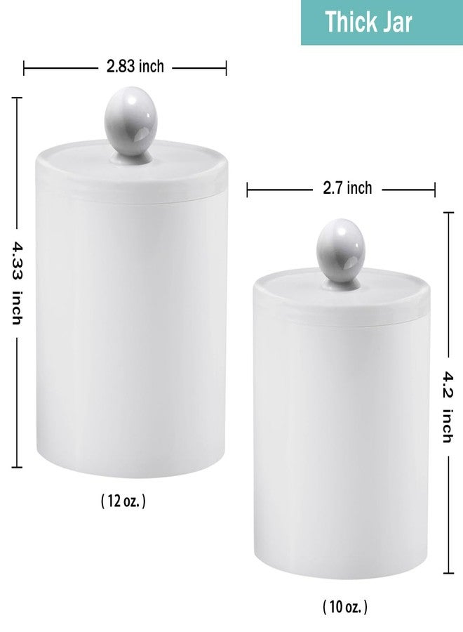 SheeChung Plastic Acrylic Bathroom Vanity Countertop Canister Jars with Storage Lid, Apothecary Jars Qtip Holder Makeup Organizer for Cotton Balls,Swabs,Pads,Bath Salts (White, 4 Pack of 15 oz.) - Image 3